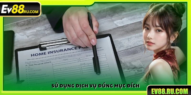 Miễn trừ trách nhiệm 4 Dịch vụ phải được sử dụng đúng mục đích